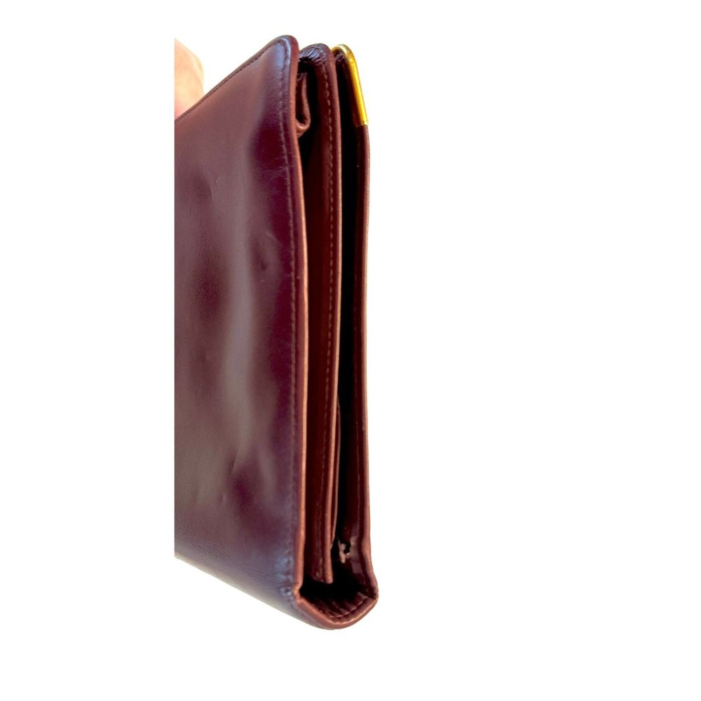 CARTIER Burgundy Bordeaux Leather Clutch Purse Bag - Authentic - Picture 7 of 16